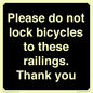 IV10430: Please do not lock bicycles to these railings. Thank you