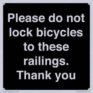 IV10430: Please do not lock bicycles to these railings. Thank you