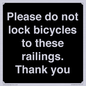 IV10430: Please do not lock bicycles to these railings. Thank you