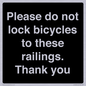 IV10430: Please do not lock bicycles to these railings. Thank you