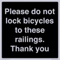 IV10430: Please do not lock bicycles to these railings. Thank you