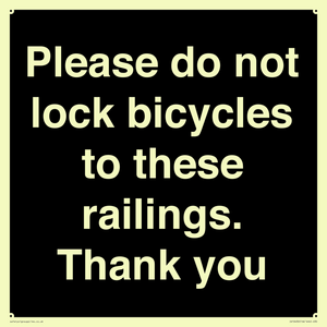 IV10430: Please do not lock bicycles to these railings. Thank you