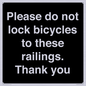 IV10430: Please do not lock bicycles to these railings. Thank you