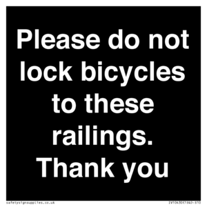 IV10430: Please do not lock bicycles to these railings. Thank you