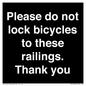 IV10430: Please do not lock bicycles to these railings. Thank you