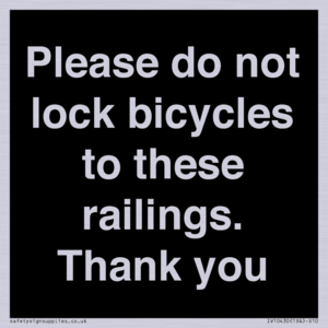 IV10430: Please do not lock bicycles to these railings. Thank you