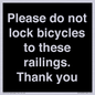 IV10430: Please do not lock bicycles to these railings. Thank you