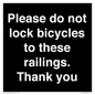 IV10430: Please do not lock bicycles to these railings. Thank you