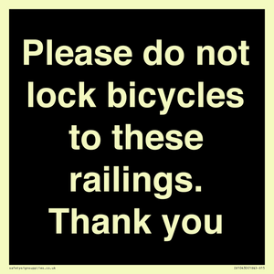 IV10430: Please do not lock bicycles to these railings. Thank you