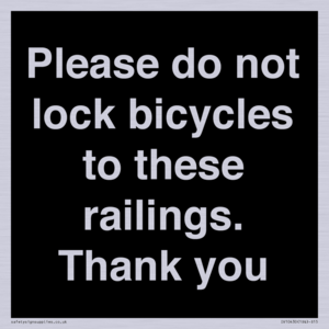 IV10430: Please do not lock bicycles to these railings. Thank you