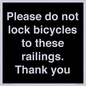 IV10430: Please do not lock bicycles to these railings. Thank you