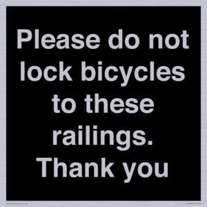 IV10430: Please do not lock bicycles to these railings. Thank you