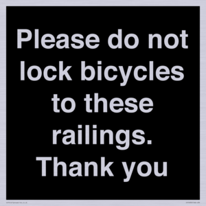 IV10430: Please do not lock bicycles to these railings. Thank you