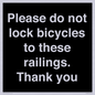 IV10430: Please do not lock bicycles to these railings. Thank you