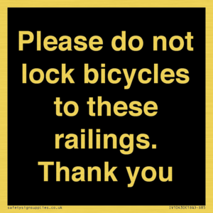 IV10430: Please do not lock bicycles to these railings. Thank you