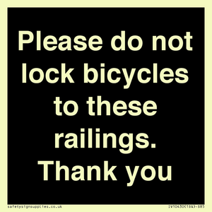 IV10430: Please do not lock bicycles to these railings. Thank you