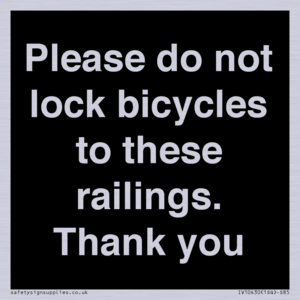 IV10430: Please do not lock bicycles to these railings. Thank you