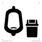 IV11042: I067 Urinal toilet with Sanitary Bin