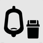 IV11042: I067 Urinal toilet with Sanitary Bin