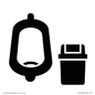 IV11042: I067 Urinal toilet with Sanitary Bin
