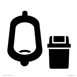 IV11042: I067 Urinal toilet with Sanitary Bin