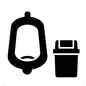 IV11042: I067 Urinal toilet with Sanitary Bin