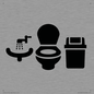 IV11048: I071 Toilets WC and Wash Basin with Sanitary Bin
