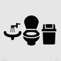 IV11048: I071 Toilets WC and Wash Basin with Sanitary Bin