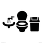 IV11048: I071 Toilets WC and Wash Basin with Sanitary Bin