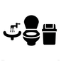 IV11048: I071 Toilets WC and Wash Basin with Sanitary Bin