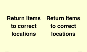 IV12272: Return Items To Correct Location Sign