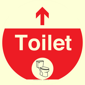 IV14240: Toilet Sign Dementia Friendly Red Directional