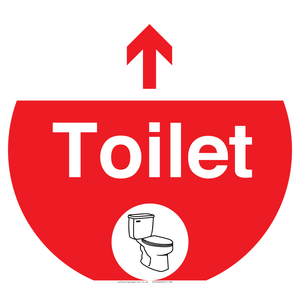 IV14240: Toilet Sign Dementia Friendly Red Directional