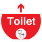 IV14240: Toilet Sign Dementia Friendly Red Directional