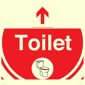 IV14240: Toilet Sign Dementia Friendly Red Directional