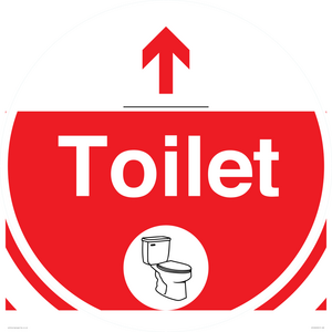 IV14240: Toilet Sign Dementia Friendly Red Directional