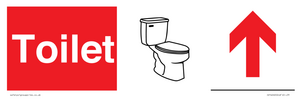 IV14240: Toilet Sign Dementia Friendly Red Directional