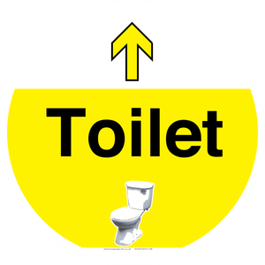 IV14251: Dementia Friendly Toilet Sign Directional Yellow Arrow