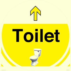 IV14251: Dementia Friendly Toilet Sign Directional Yellow Arrow