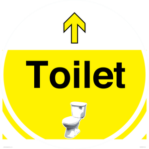 IV14251: Dementia Friendly Toilet Sign Directional Yellow Arrow