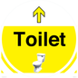 IV14251: Dementia Friendly Toilet Sign Directional Yellow Arrow