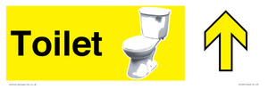 IV14251: Dementia Friendly Toilet Sign Directional Yellow Arrow