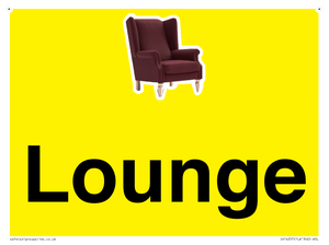 IV14257: Lounge Dementia Friendly Yellow SIgn