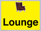 IV14257: Lounge Dementia Friendly Yellow SIgn
