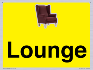 IV14257: Lounge Dementia Friendly Yellow SIgn