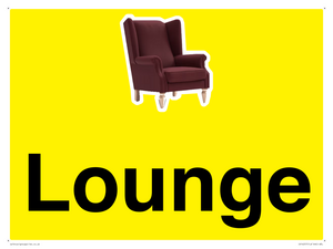 IV14257: Lounge Dementia Friendly Yellow SIgn
