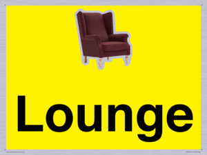 IV14257: Lounge Dementia Friendly Yellow SIgn