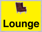 IV14257: Lounge Dementia Friendly Yellow SIgn