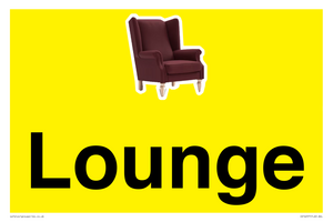 IV14257: Lounge Dementia Friendly Yellow SIgn