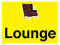 IV14257: Lounge Dementia Friendly Yellow SIgn